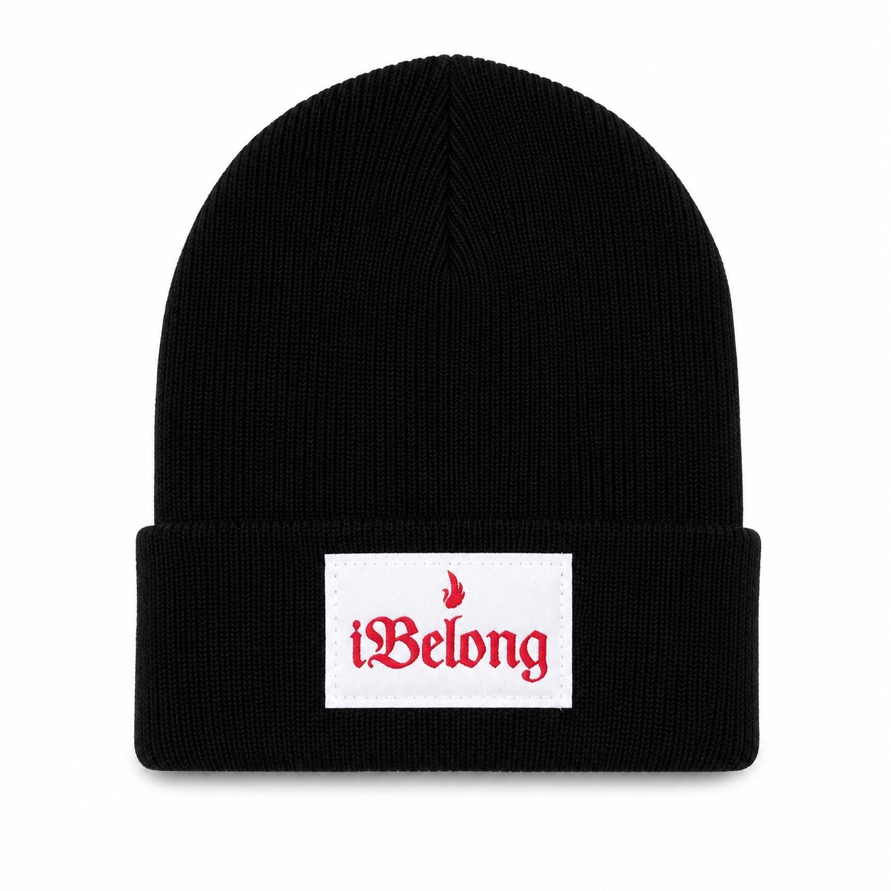 iBelong® Red Patch Knitted Beanie